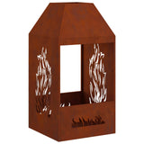 Vidaxl vuurkorf bruin 50 x 50 x 100 cm weerbestendig staal