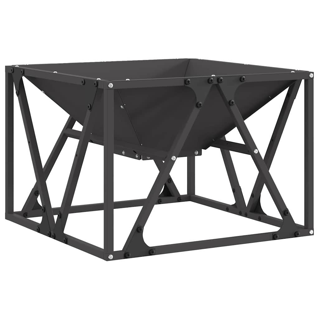 Vidaxl vuurkorf zwart 50 x 50 x 35 cm staal
