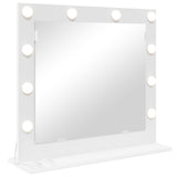 Vidaxl schmink spiegel wit 60 x 55 x 18 cm glas en hout met kunststof