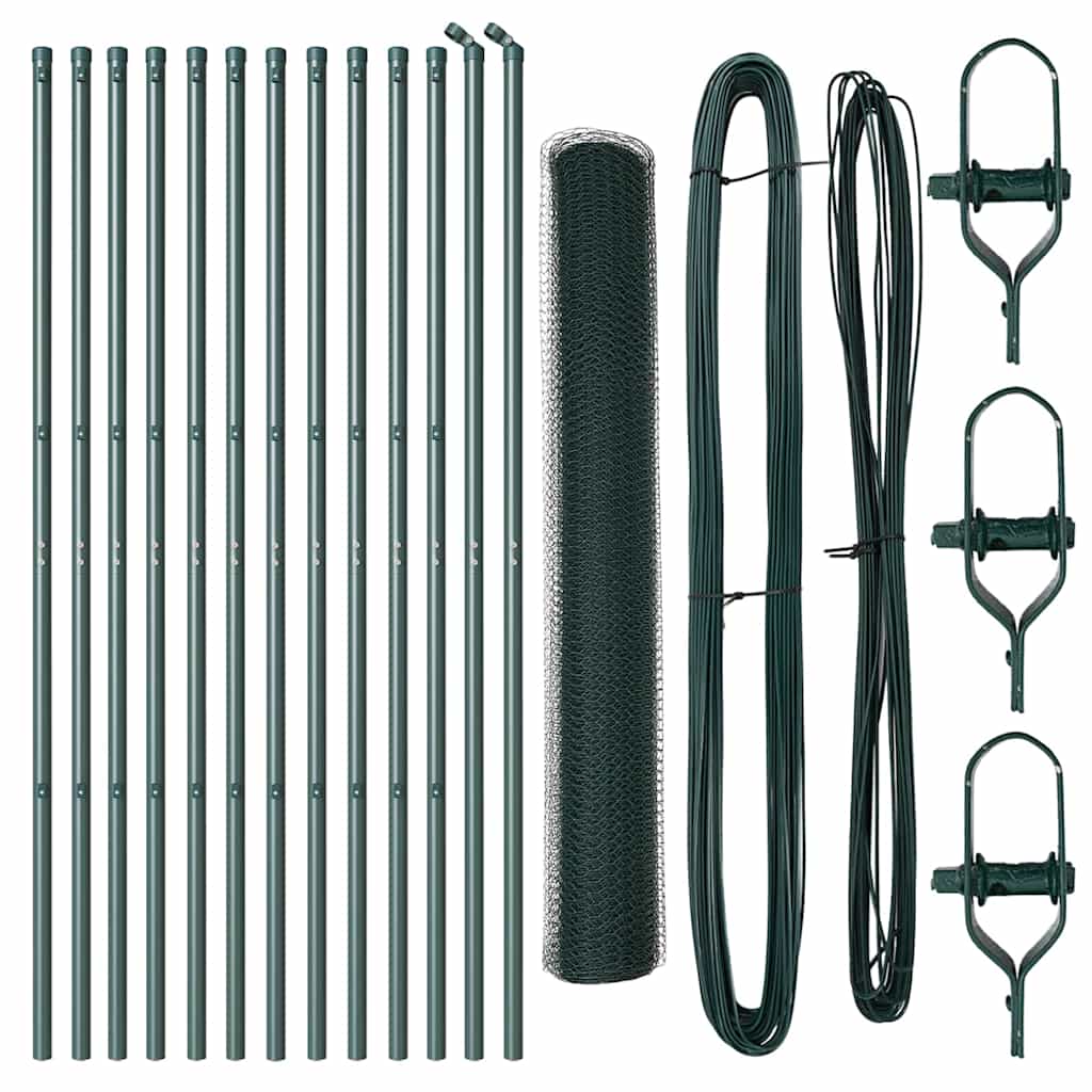 Vidaxl afrasteringspaal groen 25 x 1 m (13 mm gaas) staal