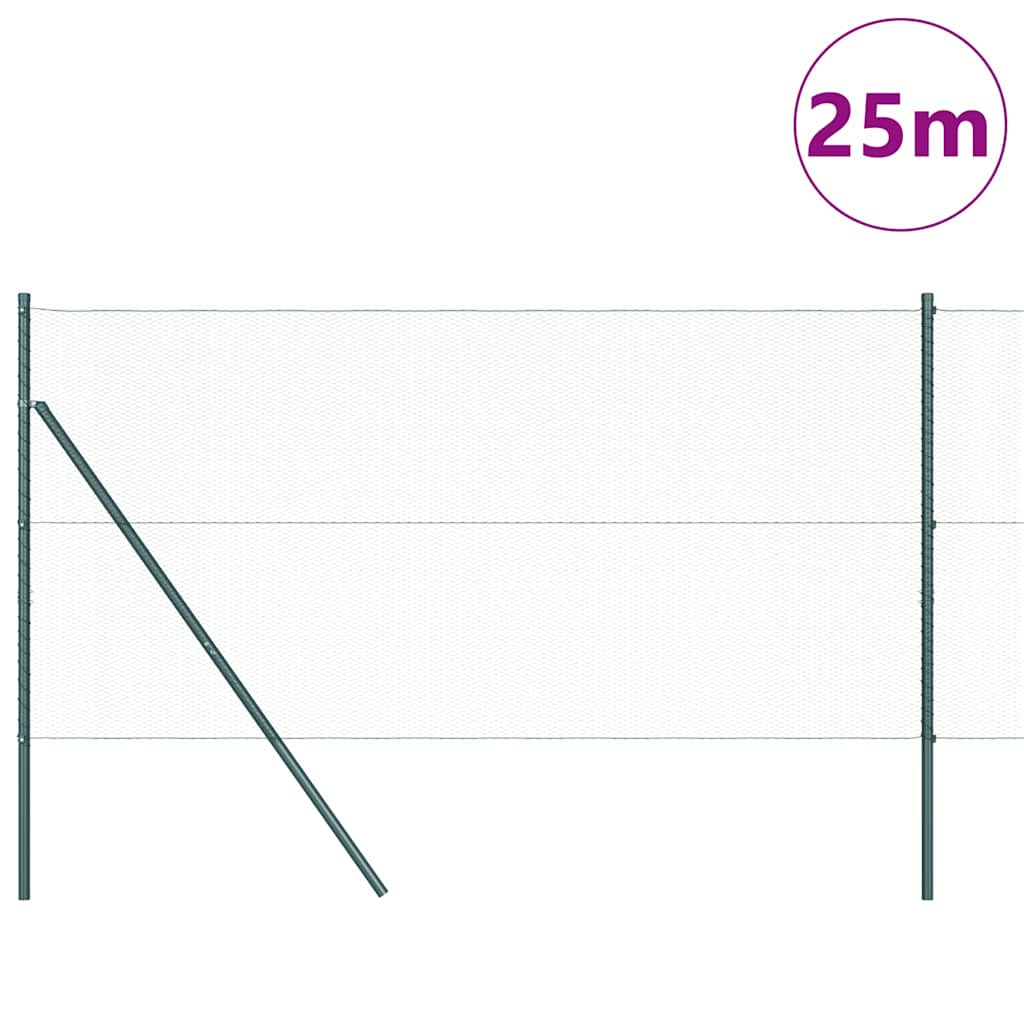 Vidaxl afrasteringspaal groen 25 x 1 m (13 mm gaas) staal