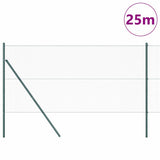 Vidaxl afrasteringspaal groen 25 x 1,4 m (25 mm gaas) staal en pvc