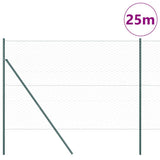 Vidaxl afrasteringspaal groen 25 x 1,6 m (50 mm gaas) staal en pvc