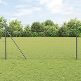 Vidaxl afrasteringspaal grijs 10 x 1,4 m (25 mm gaas) staal en pvc