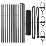 Vidaxl afrasteringspaal grijs 25 x 0,6 m (36 mm gaas) staal en pvc