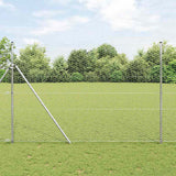 Vidaxl afrasteringspaal zilver 10 x 1,5 m (36 mm gaas) staal