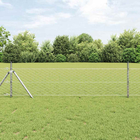 Vidaxl afrasteringspaal zilver 25 x 0,6 m (50 mm gaas) staal