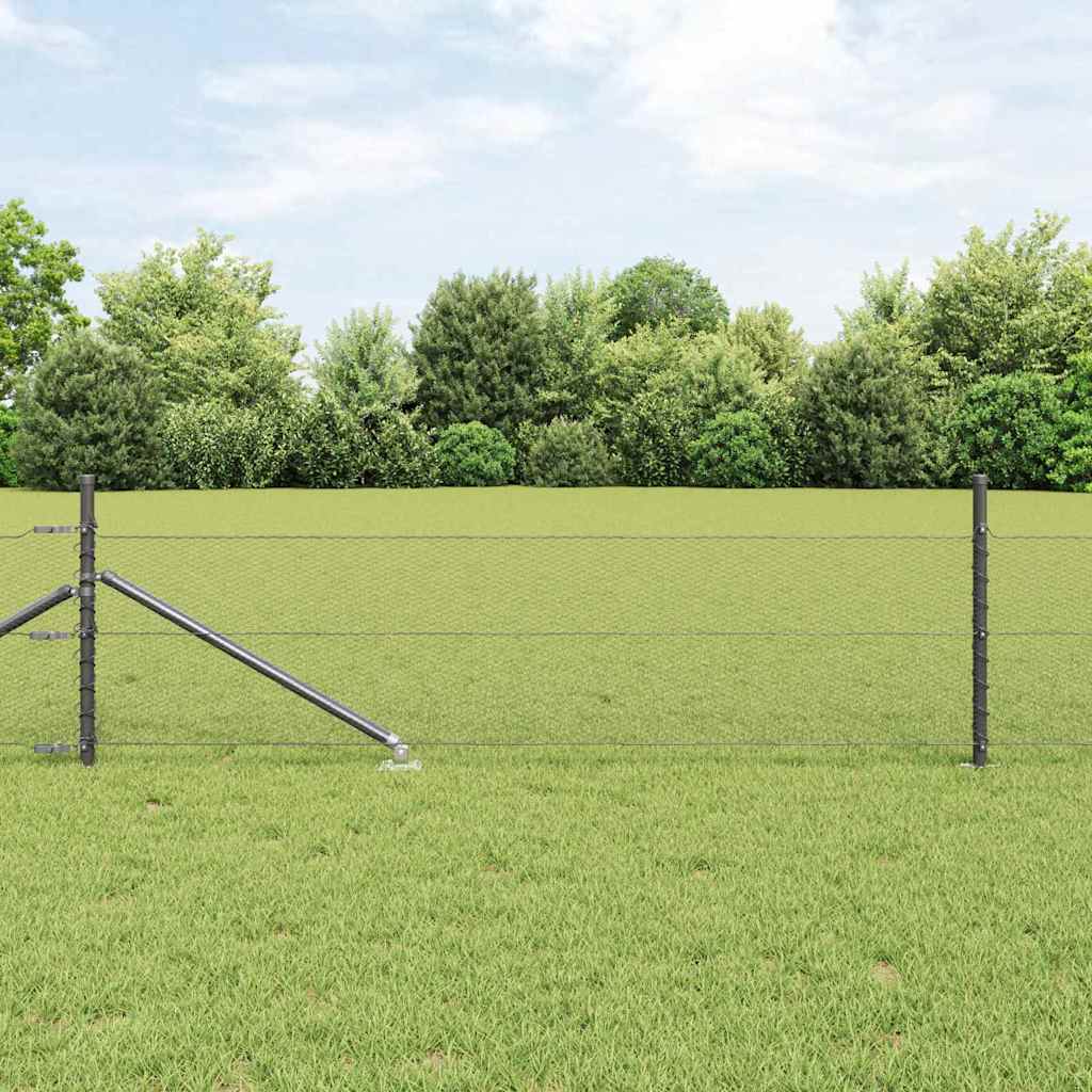 Vidaxl afrasteringspaal grijs 10 x 0,8 m (13 mm gaas) staal en pvc