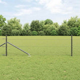 Vidaxl afrasteringspaal grijs 25 x 0,8 m (25 mm gaas) staal en pvc