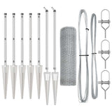 Vidaxl afrasteringspaal zilver 10 x 0,8 m (25 mm gaas) staal