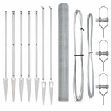 Vidaxl afrasteringspaal zilver 10 x 1,5 m (13 mm gaas) staal
