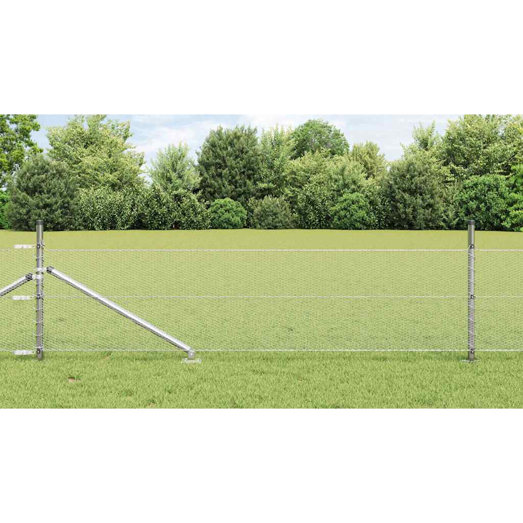 Vidaxl afrasteringspaal zilver 25 x 0,4 m (13 mm gaas) staal