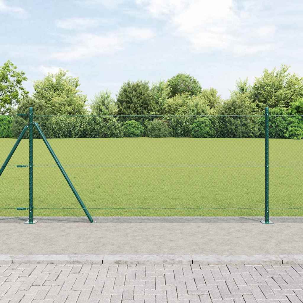 Vidaxl afrasteringspaal groen 10 x 1 m (13 mm gaas) staal en pvc