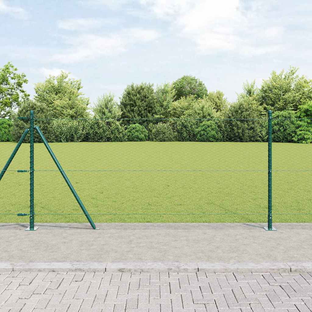 Vidaxl afrasteringspaal groen 10 x 1 m (25 mm gaas) staal en pvc