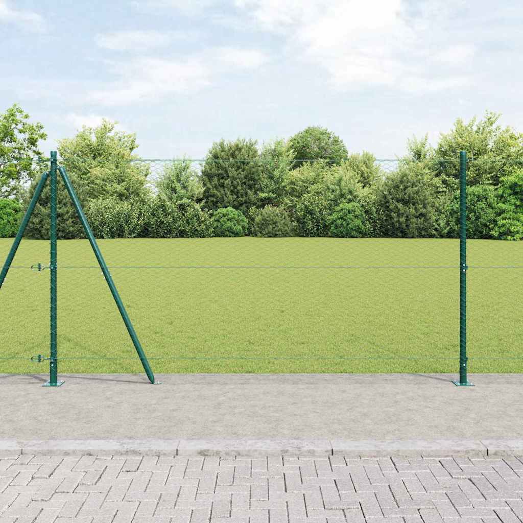 Vidaxl afrasteringspaal groen 10 x 1,2 m (25 mm gaas) staal en pvc