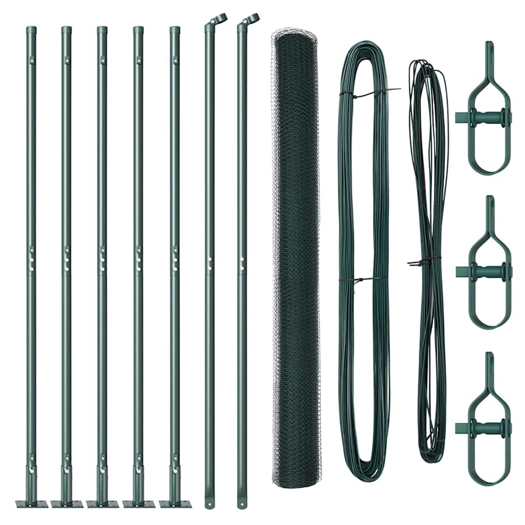 Vidaxl afrasteringspaal groen 10 x 1,6 m (13 mm gaas) staal en pvc