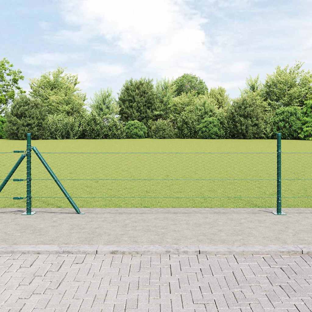 Vidaxl afrasteringspaal groen 25 x 0,4 m (25 mm gaas) staal en pvc