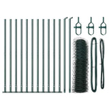Vidaxl afrasteringspaal groen 25 x 0,4 m (50 mm gaas) staal en pvc