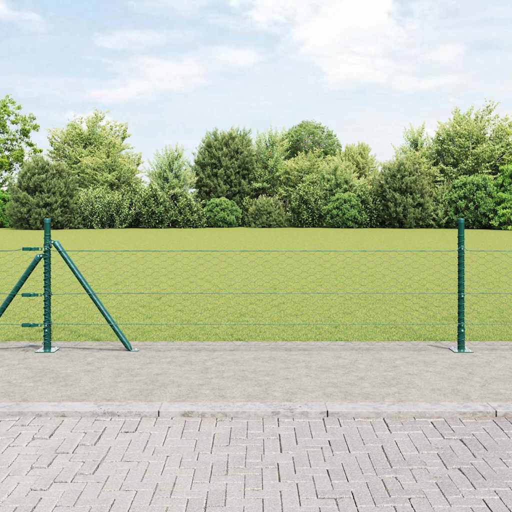 Vidaxl afrasteringspaal groen 25 x 0,5 m (36 mm gaas) staal