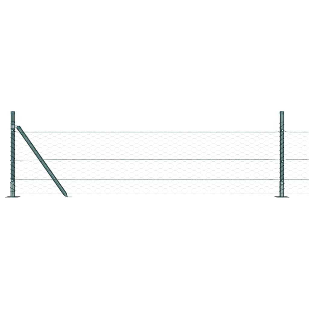 Vidaxl afrasteringspaal groen 25 x 0,5 m (36 mm gaas) staal