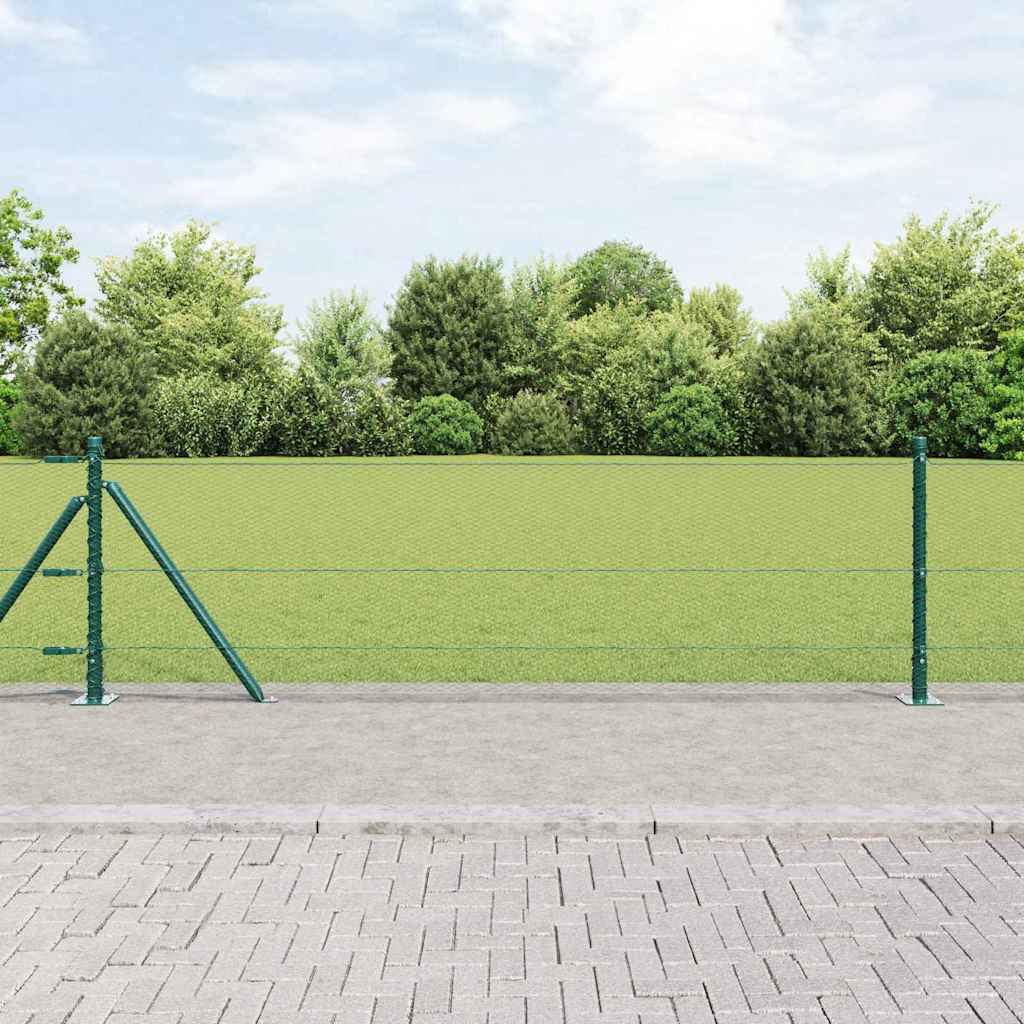 Vidaxl afrasteringspaal groen 25 x 0,6 m (13 mm gaas) staal en pvc