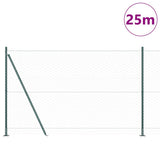 Vidaxl afrasteringspaal groen 25 x 1,4 m (50 mm gaas) staal en pvc