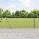 Vidaxl afrasteringspaal grijs 25 x 0,8 m (36 mm gaas) staal en pvc