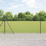 Vidaxl afrasteringspaal grijs 25 x 0,8 m (50 mm gaas) staal en pvc