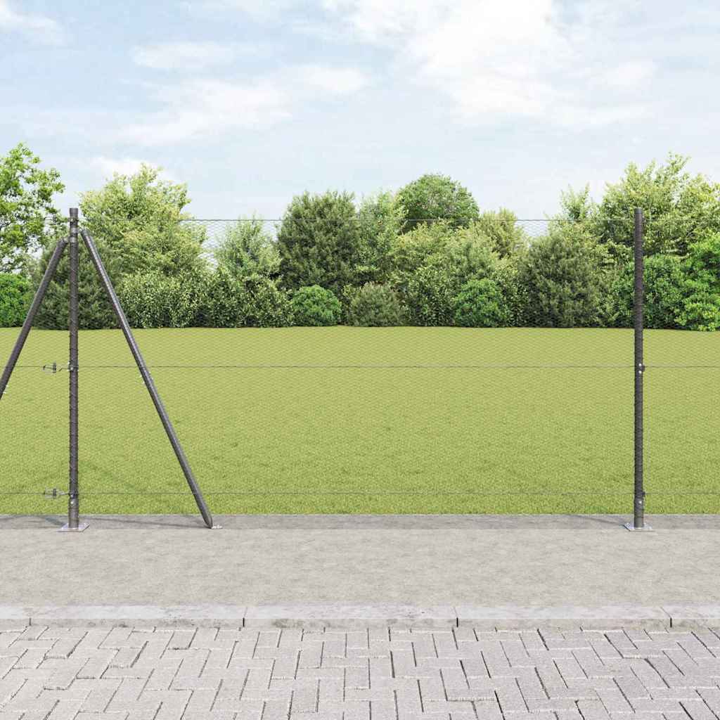 Vidaxl afrasteringspaal grijs 25 x 1,2 m (13 mm gaas) staal