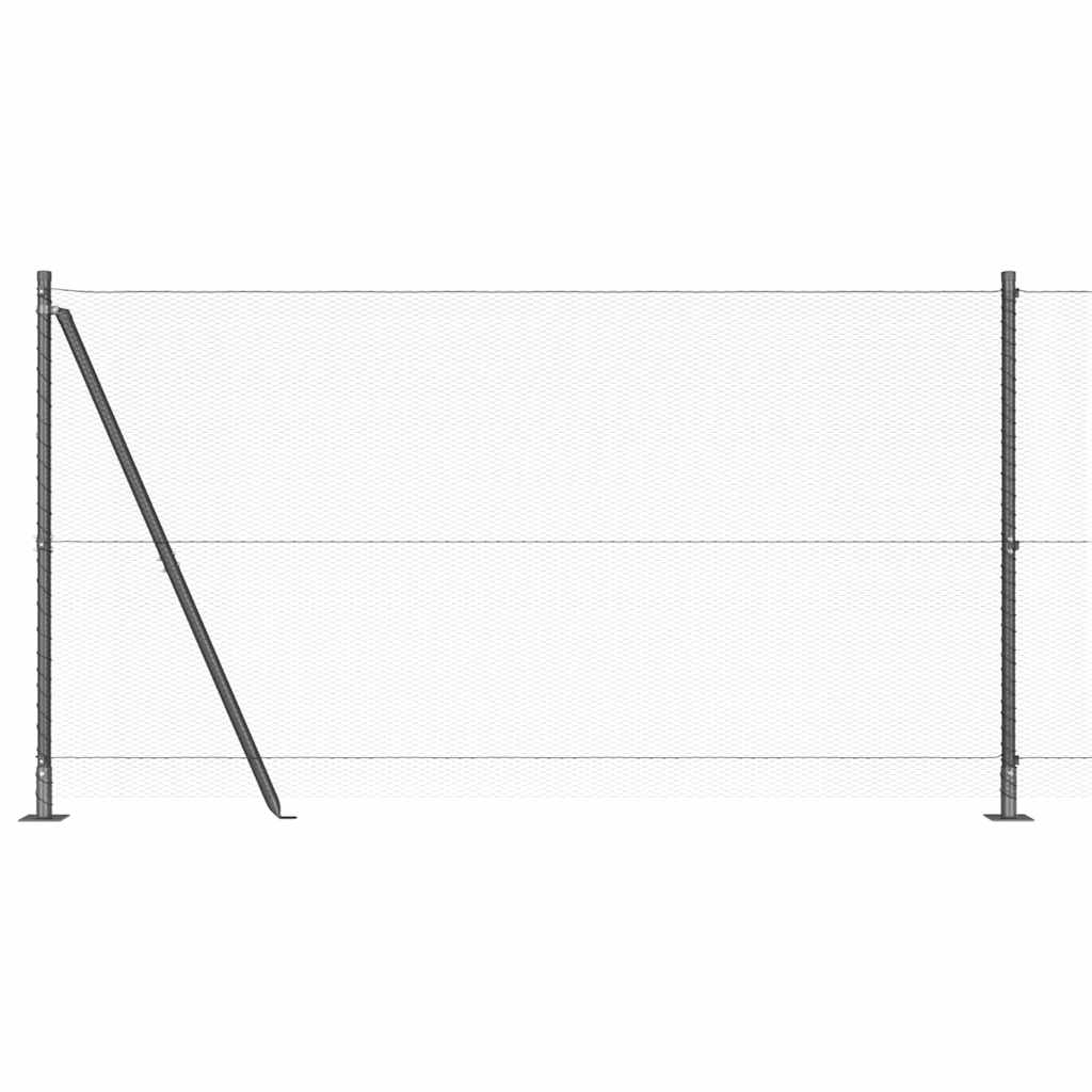 Vidaxl afrasteringspaal grijs 25 x 1,2 m (13 mm gaas) staal