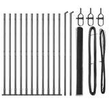 Vidaxl afrasteringspaal grijs 25 x 1,4 m (25 mm gaas) staal en pvc