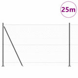 Vidaxl afrasteringspaal grijs 25 x 1,4 m (50 mm gaas) staal en pvc