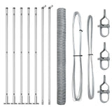 Vidaxl afrasteringspaal zilver 10 x 1,5 m (36 mm gaas) staal