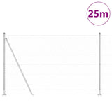 Vidaxl afrasteringspaal zilver 25 x 1,5 m (50 mm gaas) staal