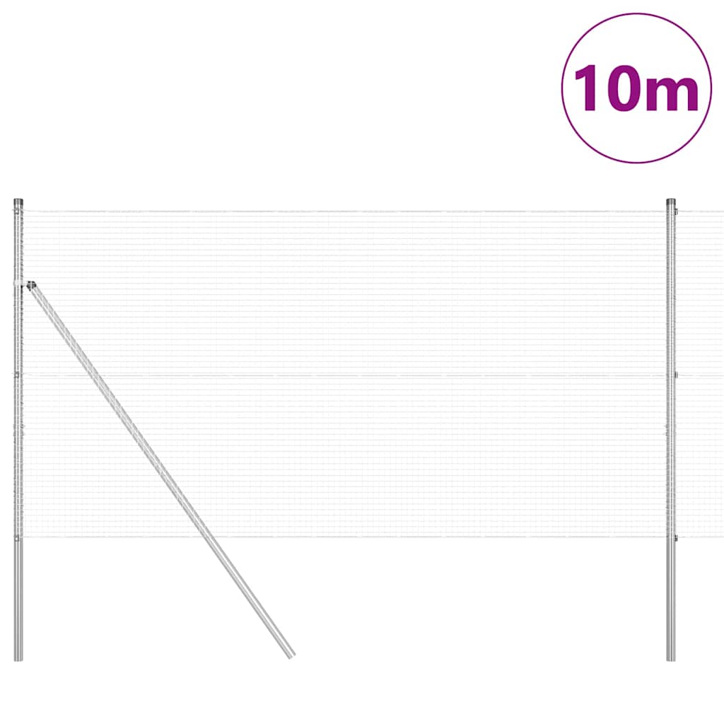 Vidaxl afrasteringspaal zilver 10 x 1 m (19 x 19 mm mesh) staal