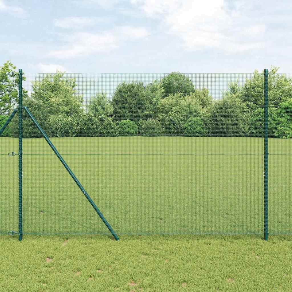 Vidaxl afrasteringspaal groen 10 x 1,5 m (12 x 12 mm gaas) staal