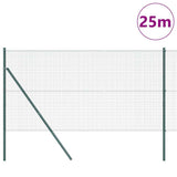Vidaxl afrasteringspaal groen 25 x 1,2 m (25 x 25 mm gaas)