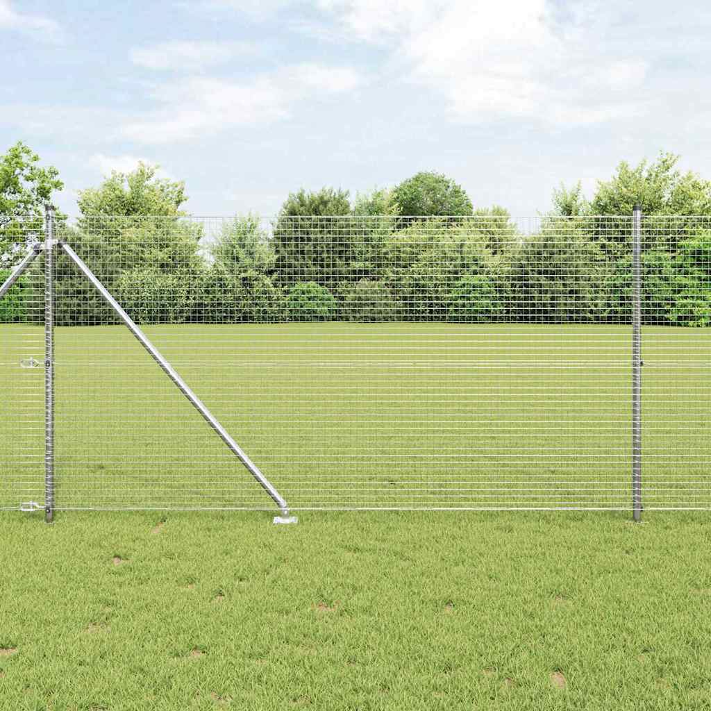 Vidaxl afrasteringspaal zilver 10 x 0,8 m (25 x 25 mm gaas) staal