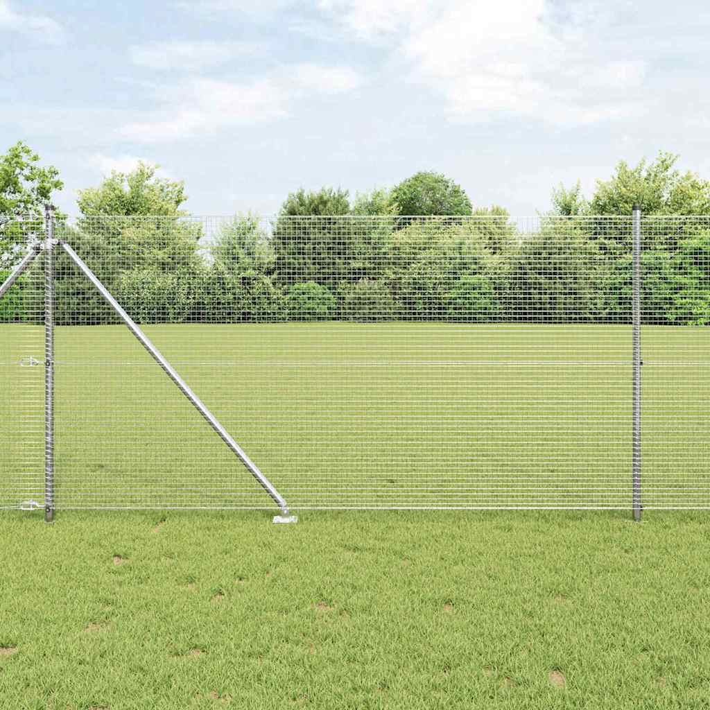 Vidaxl afrasteringspaal zilver 10 x 1 m (19 x 19 mm mesh) staal
