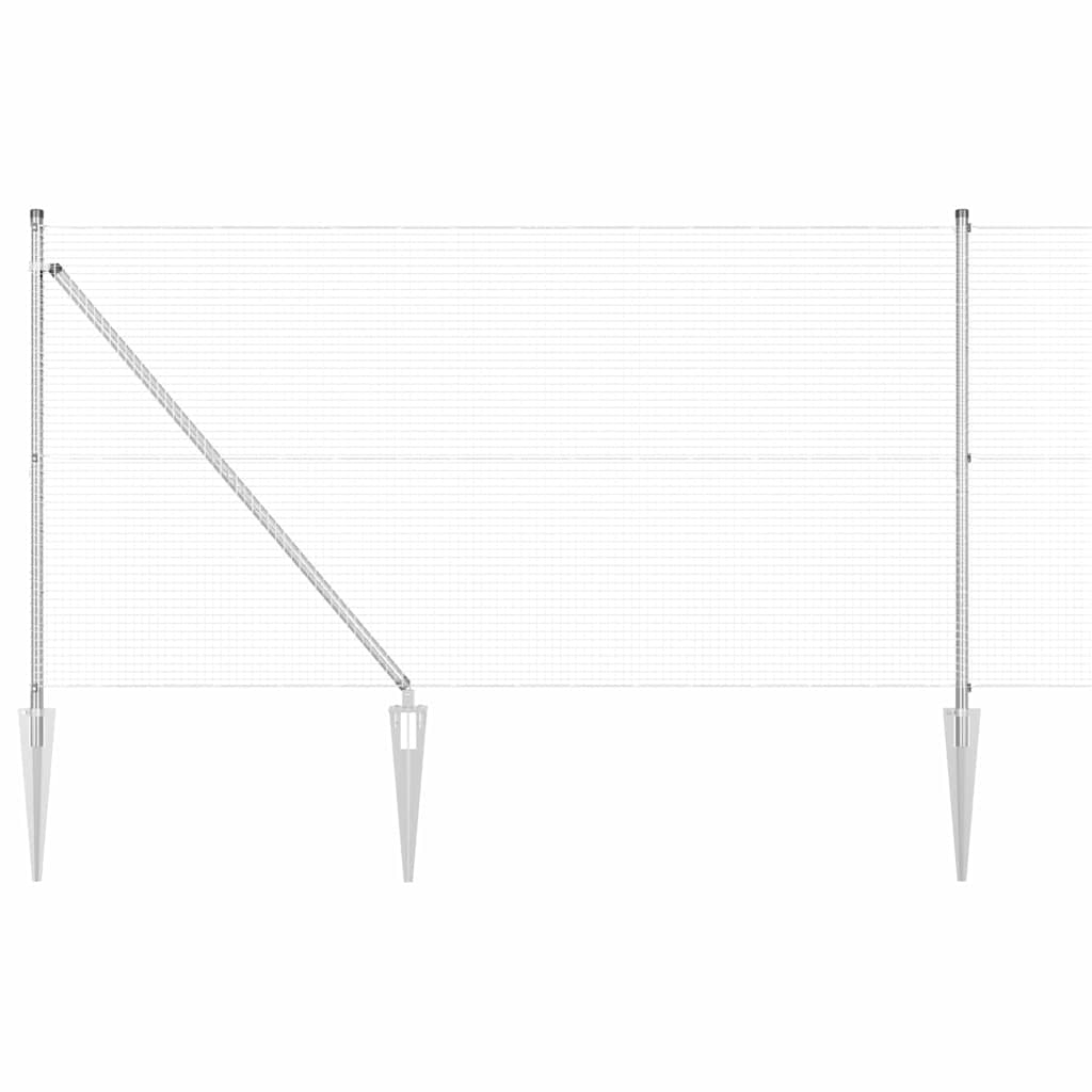 Vidaxl afrasteringspaal zilver 10 x 1 m (19 x 19 mm mesh) staal