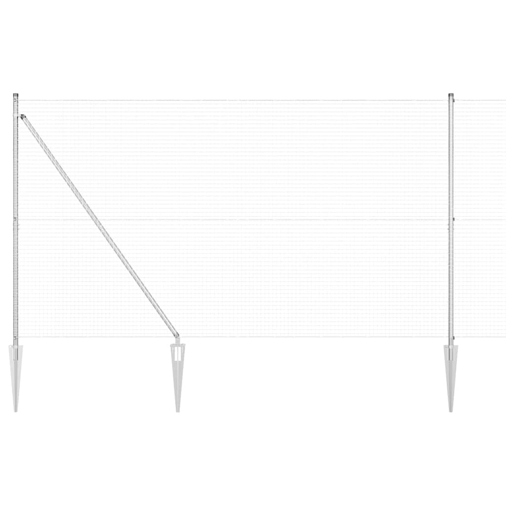 Vidaxl afrasteringspaal zilver 10 x 1,6 m (25 x 25 mm gaas) staal