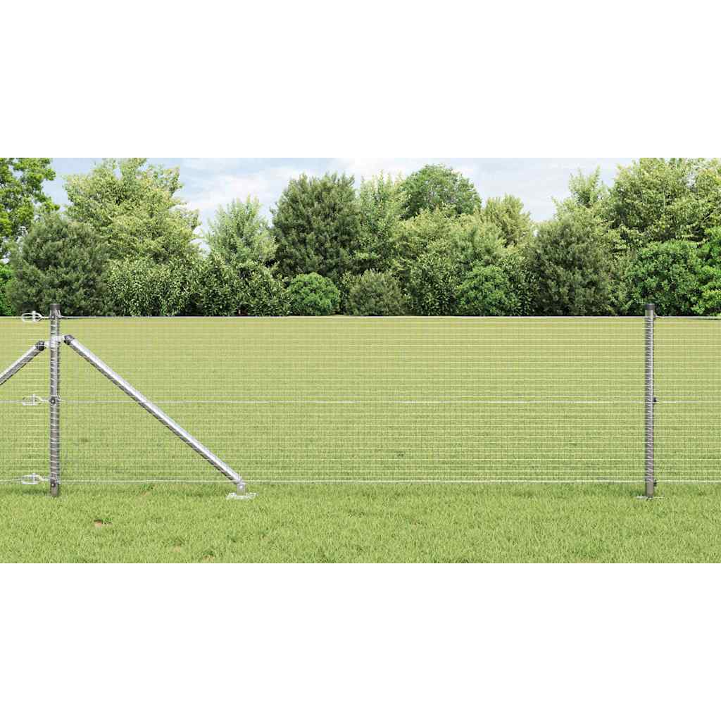 Vidaxl afrasteringspaal zilver 25 x 0,8 m (19 x 19 mm gaas) staal