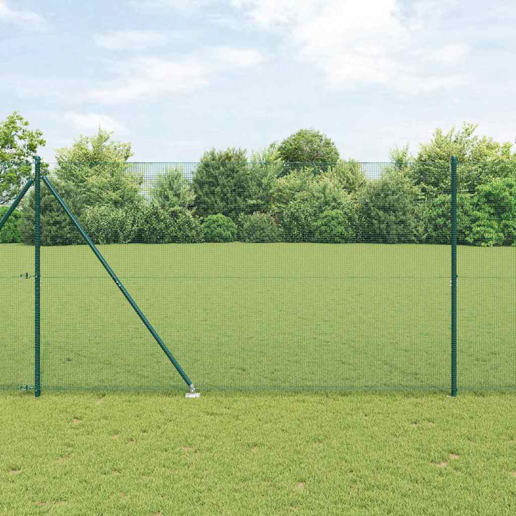 Vidaxl afrasteringspaal groen 10 x 1,5 m (12 x 12 mm gaas) staal