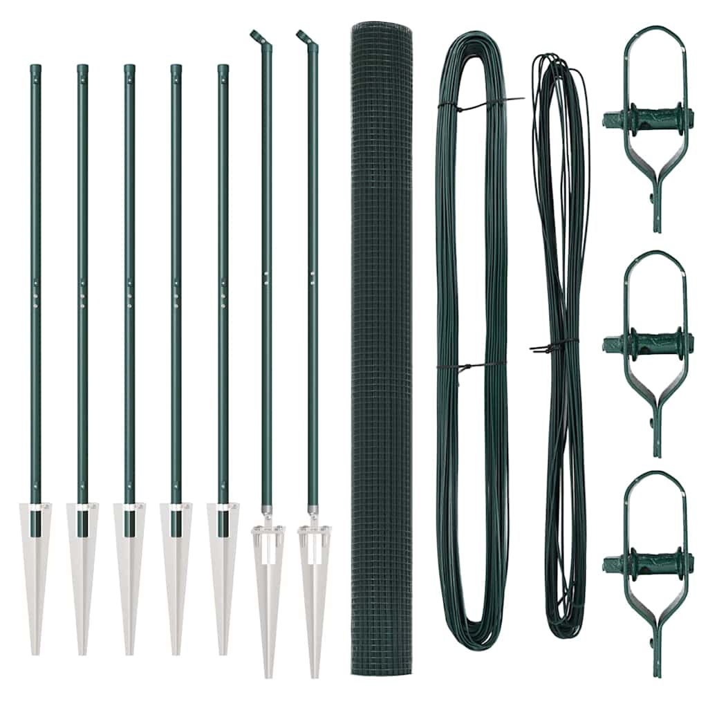 Vidaxl afrasteringspaal groen 10 x 1,5 m (12 x 12 mm gaas) staal