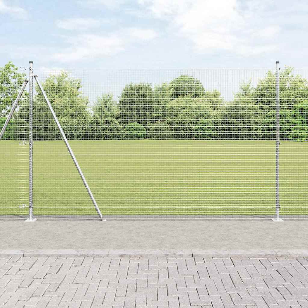 Vidaxl afrasteringspaal zilver 10 x 1,5 m (16 x 16 mm gaas) staal