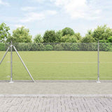Vidaxl afrasteringspaal zilver 25 x 0,8 m (16 x 16 mm heknet) staal