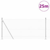 Vidaxl afrasteringspaal zilver 25 x 0,8 m (16 x 16 mm heknet) staal
