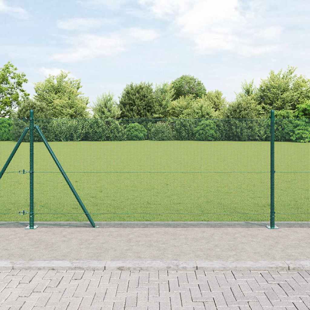 Vidaxl afrasteringspaal groen 10 x 1 m (12 x 12 mm gaas) staal