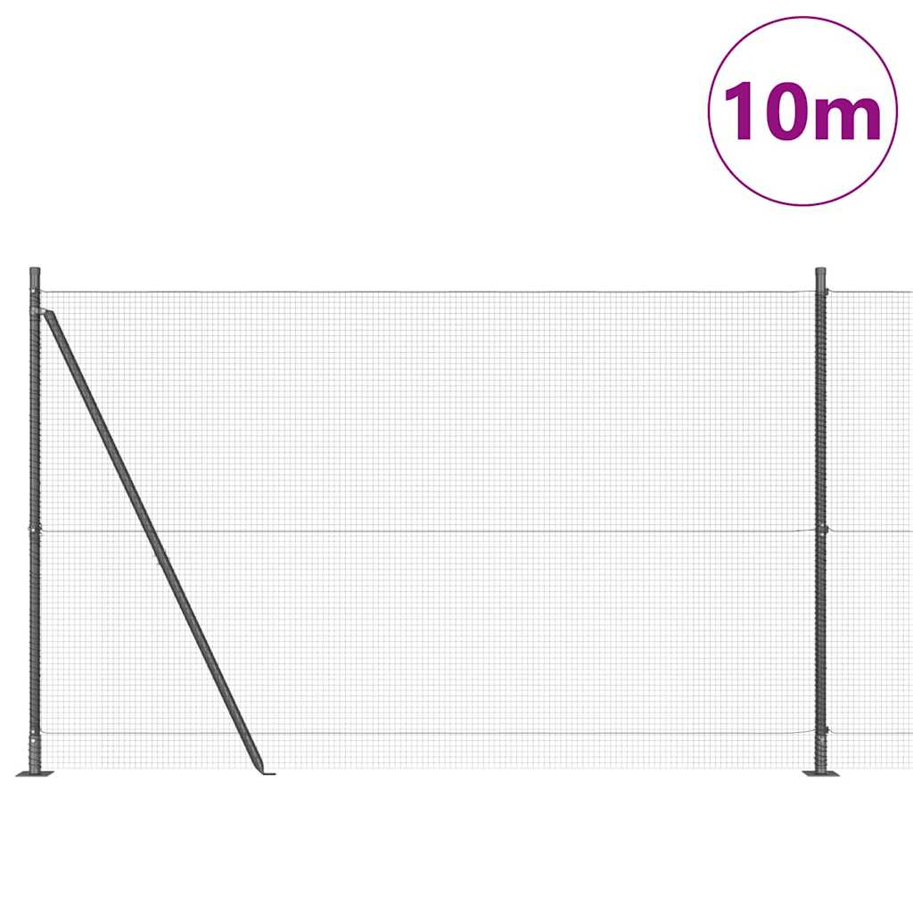 Vidaxl afrasteringspaal grijs 10 x 1,6 m (16 x 16 mm gaas)