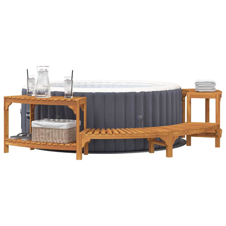 Vidaxl hottub omgeving half-rond bruin 252 x 112 x 55,5 cm